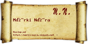 Márki Nóra névjegykártya