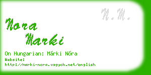 nora marki business card